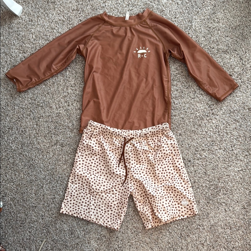 R+C Brown Rash Guard Set